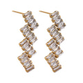 JINYOU 607 Exquisite Luxury Shiny Cubic Zirconia Stainless Steel Drop Dangle Earrings Waterproof Trendy Fashion Jewelry MegaBDM