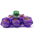 DND Eyeball Single Dice Sharp Edges 33MM Dungeons and Dragons Polyhedral Purple Bloodshot Translucent Dice for Table Games