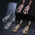New Vintage Flower Cubic Zircon Earring Women Geometric Trendy Female CZ Crystal Water Drop Earrings Bridal Wedding Jewelry