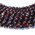 JSES Wholesale Natural Red Garnet Faceted Beads 6mm/8mm Loose Gem Stone Beads for Jewelry Making Bracelet DIY Accessories