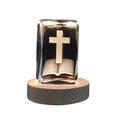 3D Laser Engrave Crystal Cube with Led Light Base for Jesus Cross Gifts