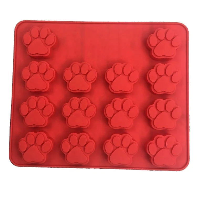 Dog Pet Bones Paws Silicone Bakeware Molds for Baking Includes 2 Chocolate and Ice Mold Box Packing Included
