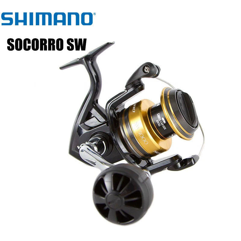 For SOCORRO SW 4+1BB 3-12kg Drag 4.6:1 Gear Ratio Aluminum Alloy Spinning Reel for Saltwater Trolling Ocean Fishing