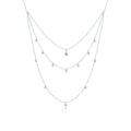 100% 925 Sterling Silver Three-layer Chain Necklace White Zircon for Women Original Design Trendy Jewelry SCN429