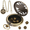 Hollow Gear Steampunk Pocket Watch Case Metal Micro Polyhedral Dice Set for DnD Dice D&D Dice Set for Party