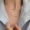 Latest Design Silver 925 Sterling Silver Moon Star Chains Necklace for Women