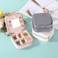 Custom Mirror Mini Travel Personalized Cardboard Elegant velvet Packaging Heart Rectangle Jewelry Box Watch Ring Storage