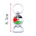 Manufacturer Support Palestine Flag Design Bottle Opener Keychain Statement Souvenir Gift Crystal Glass Cabochon Key Chain