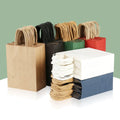 Custom White and Brown Kraft Paper Bags with Your Own logo Kraft Paper Shopping Bags with Handles