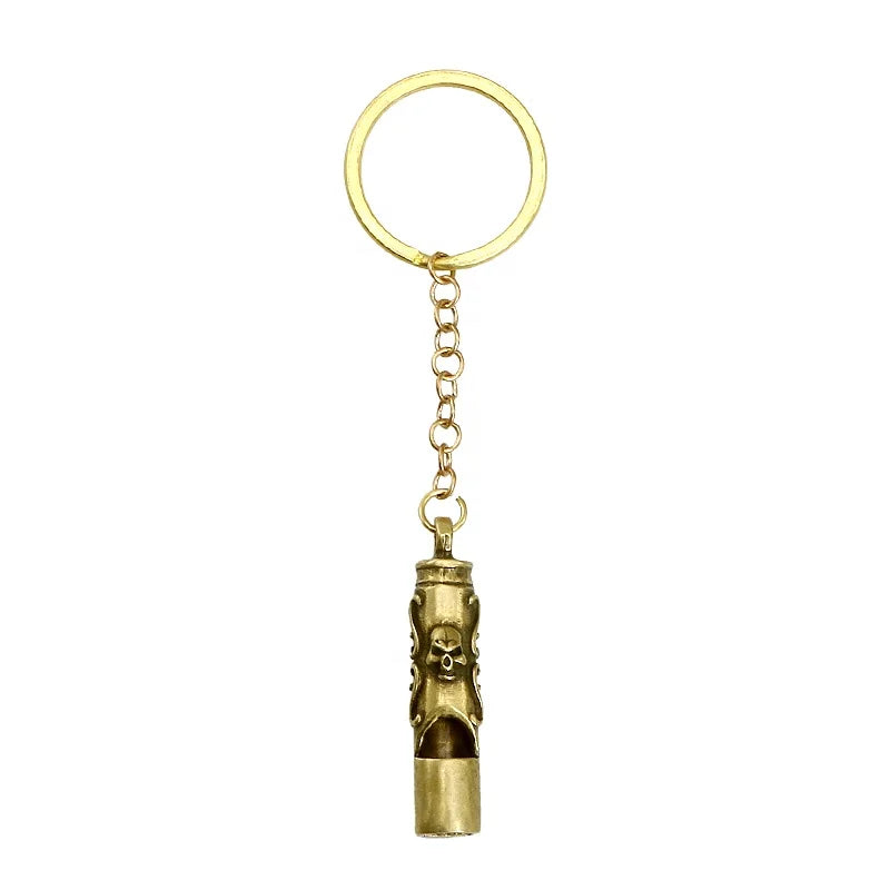 Wholesale  Handmade Brass Whistle Pendant Brass Whistle Car Keychain Pendant