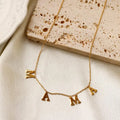MSX Tarnish Free Jewelry Custom Words PVD Gold Plated Mama Letter Necklace for Mother's Day Gift Stainless Steel Necklace