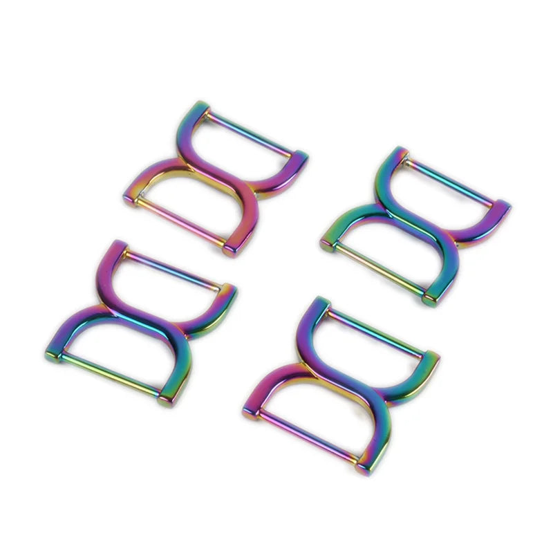 25mm Metal Rainbow Double D Ring Handbag Purse Leather Straps Double D-ring