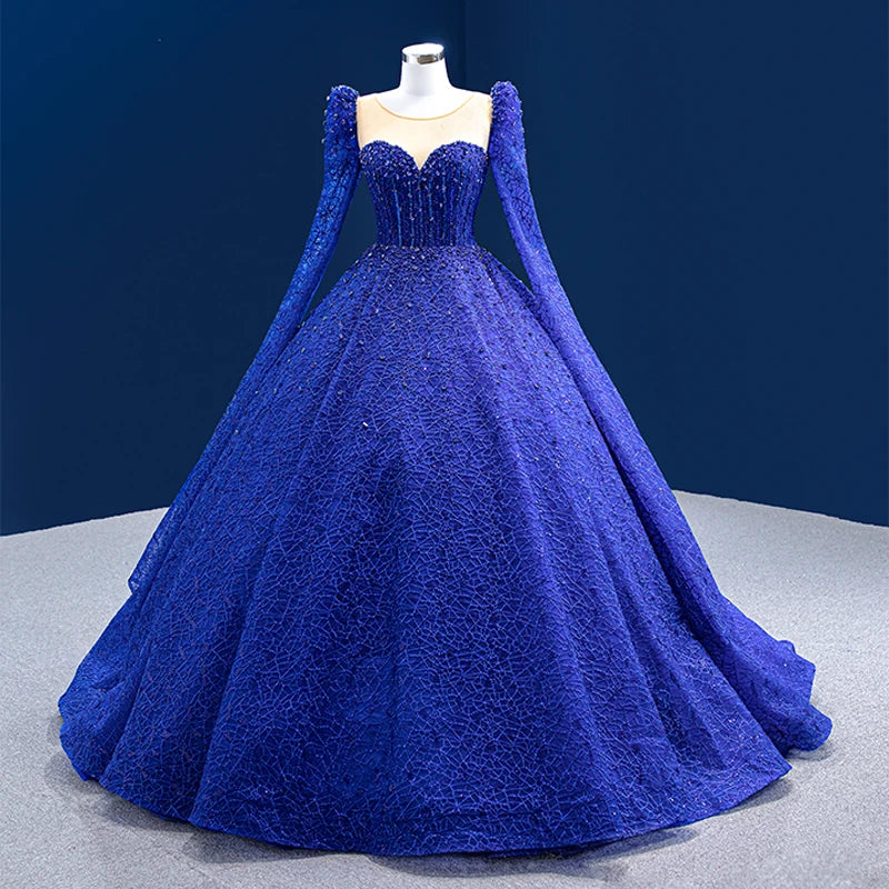 Jancember Rsm67561 Long Sleeve Prom Dress Long Sweetheart Tulle Ball Gown Princess Evening Gowns