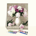 Custom Classic Beautiful Pink Flowers Unframed Fabric Kit DIY Handpainted Oil Painting by Numbers MegaBDM
