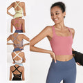 SHINBENE CROSS Athletic Yoga Bras Crop Top Women Push up Padded Gym Fitness Workout Sport Bras