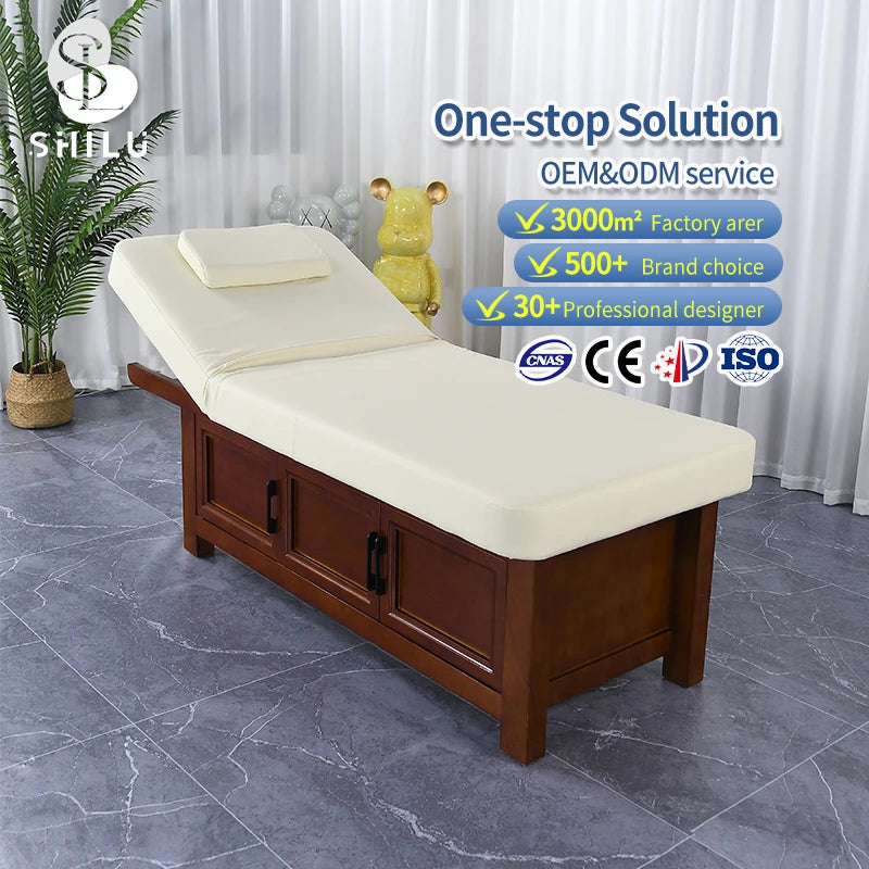 Contemporary Electric Adjustable Spa Beauty Massage Bed DMC5 Wood Table for Living Room School Hotel Gym Bedroom Outdoor Use