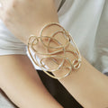 New Fashion Metal Open Cuff Bangle Bracelet Statement Gold Plated Chunky Bracelet Korean Charm Jewelry Accessories