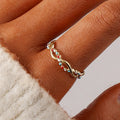 Beimai OEM Ring Colorful Oil-drip Dot Twisted Open Stainless Steel Gold-plated Adjustable Ring