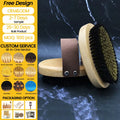 Low MOQ Private Label Natural Beech Wooden Ionic Skin Exfoliating Bath Brush Oval Copper Bronze Bristles Sisal Dry Body Brush