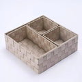 Set of 4 Durable Nylon Closet Shelf Cabinet Organizer Dividers Square Woven Desk Storage Baskets for Drawer