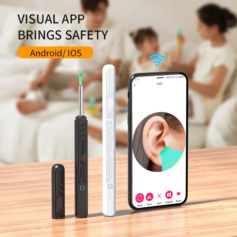 Smart Visual Ear Wax Removal Bluetooth Ear Wax Removal Tool WiFi Ear Wax Removal Camera with LED Lights