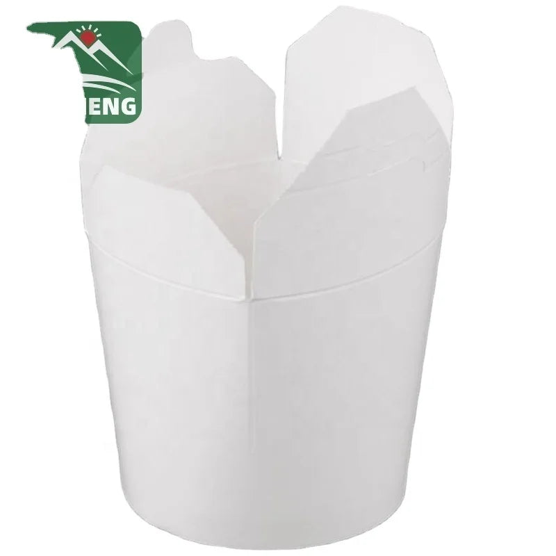 Ecofriendly Biodegradable square Round Kraft Paper Food Containers Noodles Box