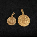 Trendy Gold Religious Saint Christopher Pendant Hiphops Christian Jewelry Stainless Steel Round Medal Coin Pendant for Necklace