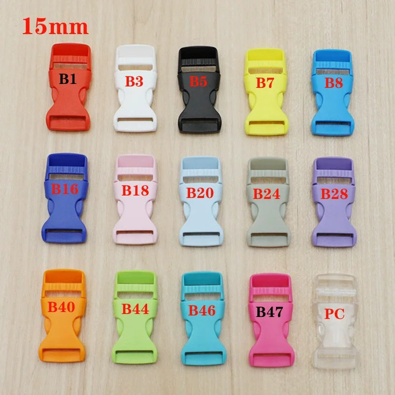 15mm Colored Plastic Side Release Buckle for Luggage Accessories
