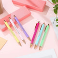 Luxury Customized Lady Gift Glitter Metal Engraved Pen Custom Ballpoint Click Pens for Student Gift Promotional