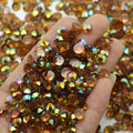 XULIN Wholesale Bulk Big Pack 2mm 3mm 4mm 5mm 6mm Transparent Bottom Smoked Topaz AB Resin Rhinestone