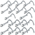 10PCS/pack Hot-Sales 316L Surgical Steel Press Fit CZ Nose Screw Rings Nose Studs Piercing Fashion Body Piercing Jewelry
