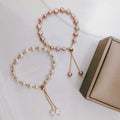 18K Gold Plated Natural Baroque Freshwater Pearl Bracelet Adjustable Elegant Jewelry for Women
