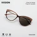 Female Personality TR90 Anti-Blue Light Cat-Eye Photochromic Glasses Retro Fashion Sunglasses and Reading Lunettes
