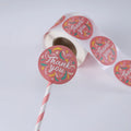 Waterproof Round Thank You Stickers for Box Custom Logo Vinyl Packaging Labels with Printed Design
