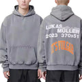 Custom Streetwear Hoodie No String French Terry Pullover Vintage 420 Gsm Acid Wash Sun Faded Distressed Hoodies for Men
