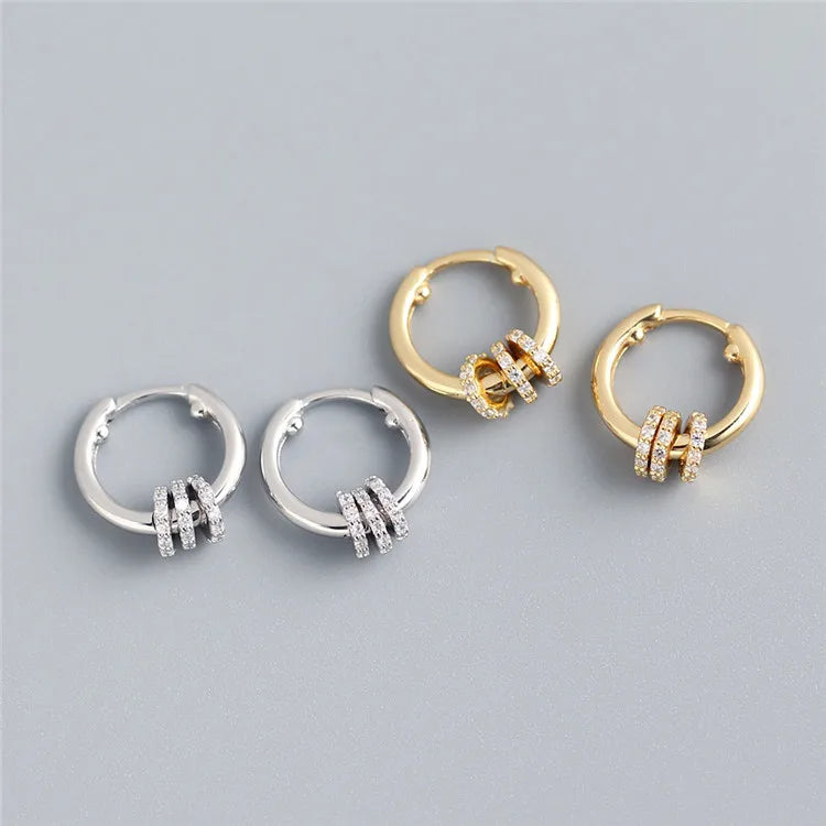 SP Fashion Minimalist Hoop Earrings S925 Sterling Silver Gold Filled Huggie Detachable Earrings