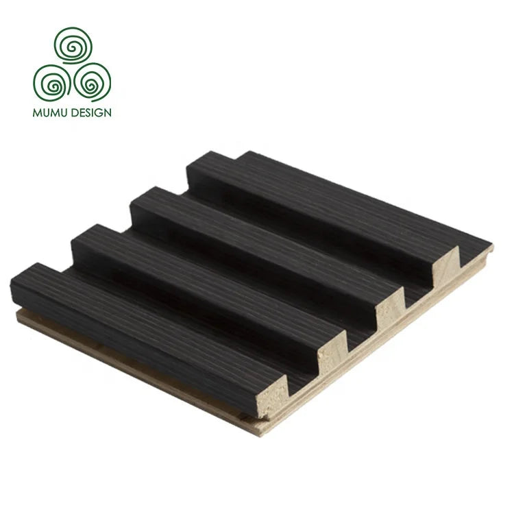 MUMU PVC Timber Feature Decorative Wooden Slats French Flexible Fluted Luxury Wood Wall Panels