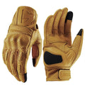 Vintage Leather Motorcycle Riding Gloves Man Touchscreen Motocross Gloves Hard Shell Protective Motorbike Gloves Wear-resistant