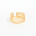 Joolim High End 18K Gold Plated Stainless Steel Multi-layer Lines Open Rings for Women Finger Ring Non Tarnish