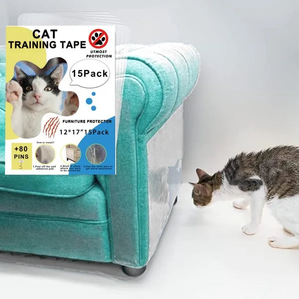 Wholesale Price PVC Modern Clear Carpet Sofa Protection Adhesive Cat Claw Guards with Pet Training Seats Durable & Reusable