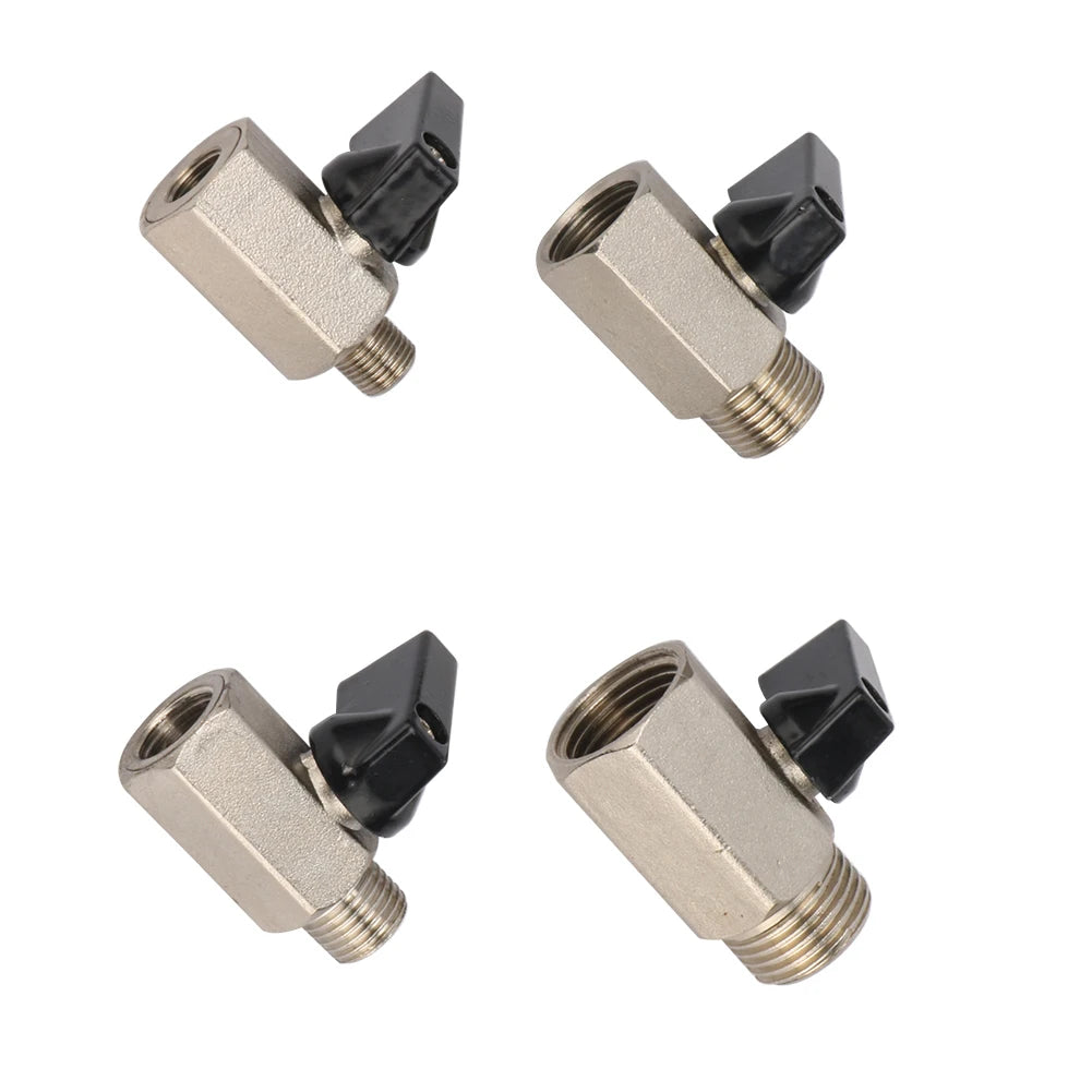 1/8" 1/4" 3/8" 1/2" BSP Male to Female Shutoff Valve Mini Brass Mini Ball Valve