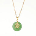 Cross-border Hot Selling Light Luxury Jade Pendant Safe Buckle Necklace Fashion 100 Collocation Decorative Necklace Wholesale