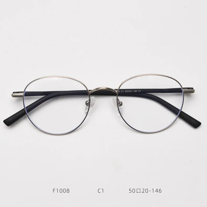 NEW Retro Spectacles Round Frame Eyeglasses Google Alloy Eyewear Ornamental Fashion Optical Glasses