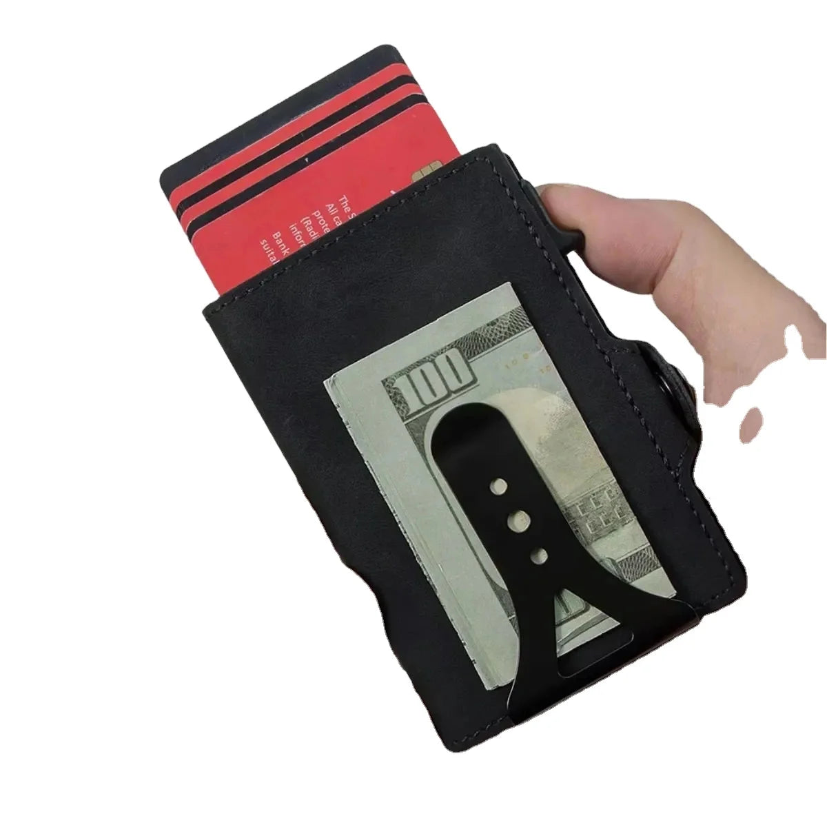 Wholesale Custom LOGO Pu Leather Smart Vintage Money Clip Wallet RFID Blocking Pop up Card Holder for Men