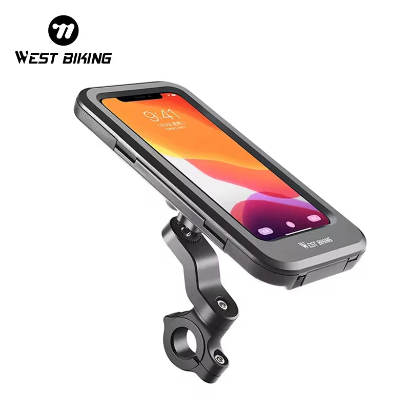 WEST BIKING Stable TPU Sensitive Touch Bicycle Phone Holder 360 Universal Handlebar Adjustable Bike Mobile Phone Mount