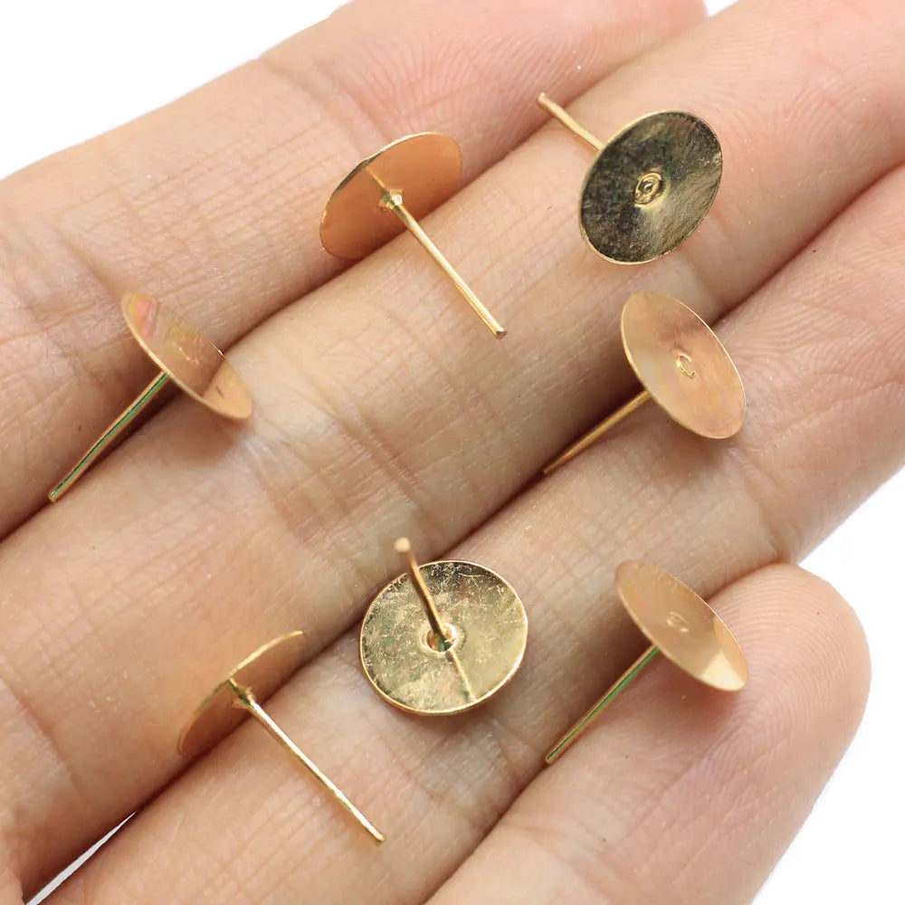 100Pcs/Lot 4/5/6/8/10/12/14MM Blank Earring Post Studs Base Pins Needles for Stud Earring DIY Jewelry Making Findings