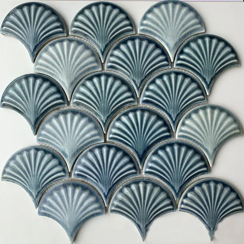 Ceramic Mosaic Tile Fish Scale Wall Kitchen Bath Backsplash Kiln Transmutation Red Blue Tiles 12x12inch Hot
