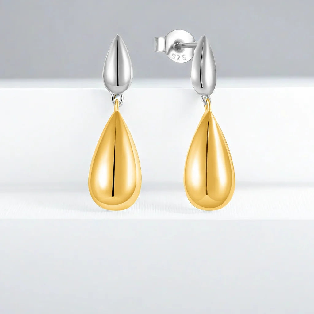QX Custom OEM Minimalist Dainty 925 Sterling Silver Vintage Fine Jewelry Gold Plated Stud Earrings Women Luxury Party