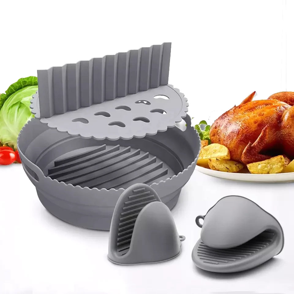 Food Safe Silicone Pot Air Fryer Liners Reusable Heat Resistant Reasonable Price 2 Pack air Fryer Silicone Liners