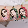 Handmade Bohemian Style Bracelet for Women Multicolored Jesus Face Charm with Miyuki Beads Summer Buddhism Bracelet Gift